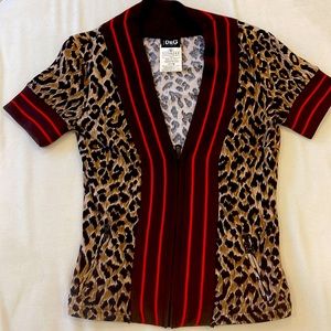 Vintage Leopard D &G zippered top